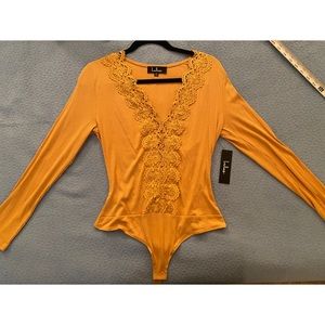 Lulus Mustard Bodysuit